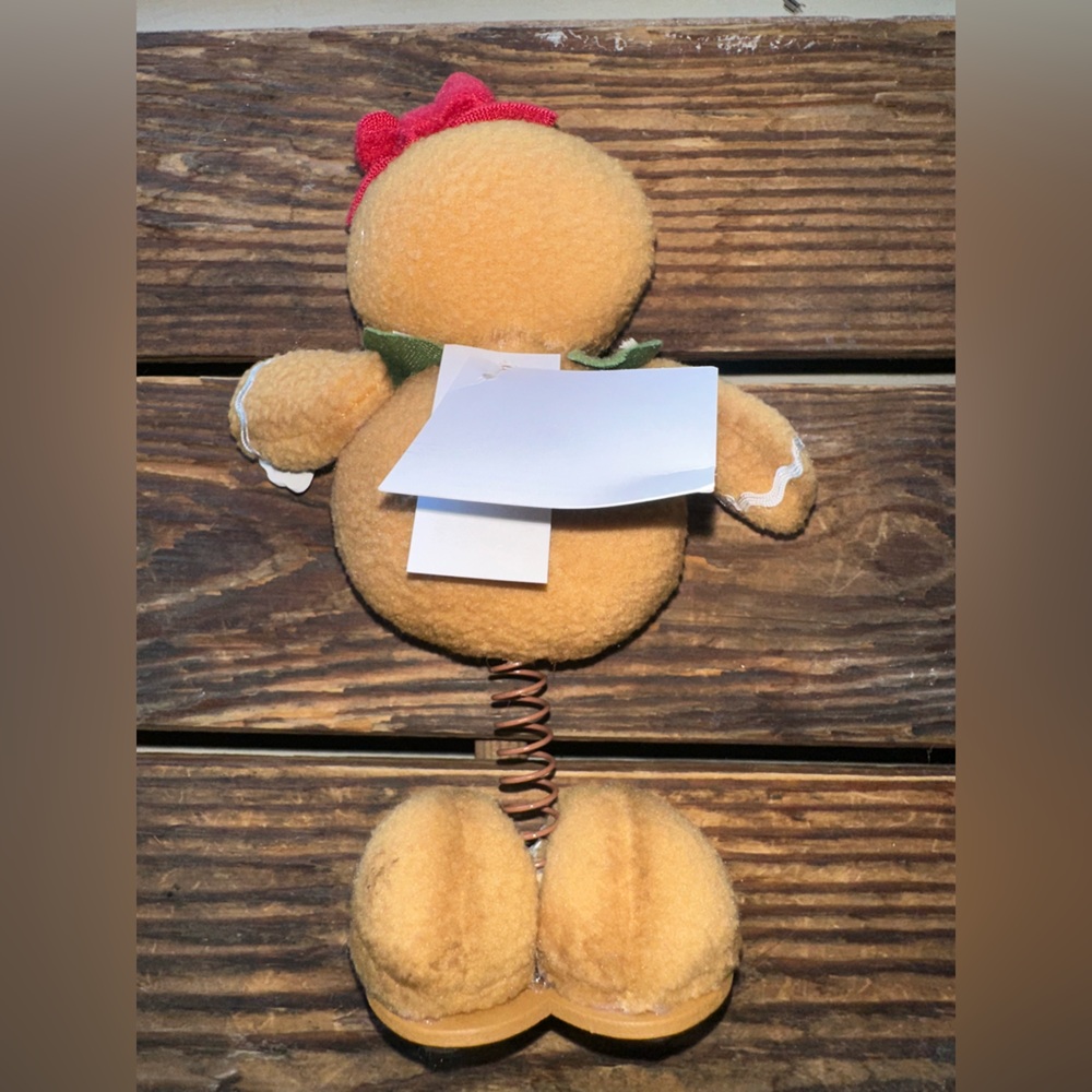 Gingerbread Woman Festive Red Bow Springy - NWT - Picture 7 of 7